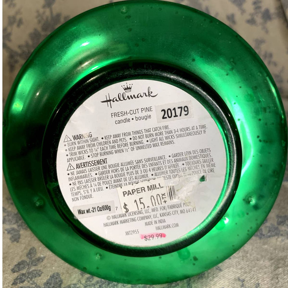 Hallmark Mercury Glass 8.5" Pine Tree Christmas Candle - Picture 5 of 6